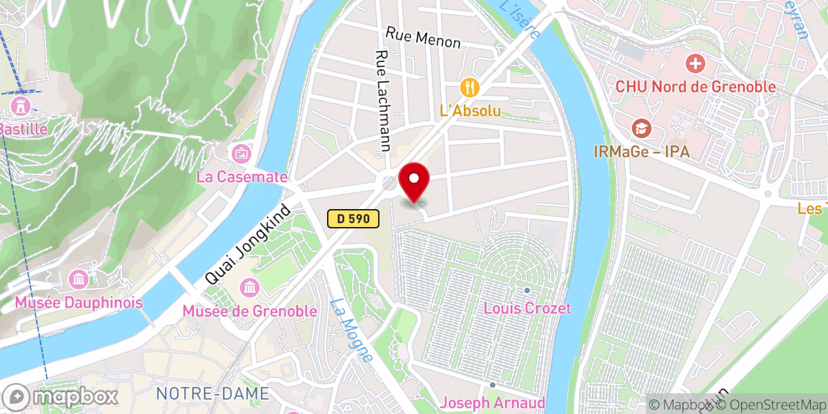 Map showing location of Église Saint-Luc de Grenoble