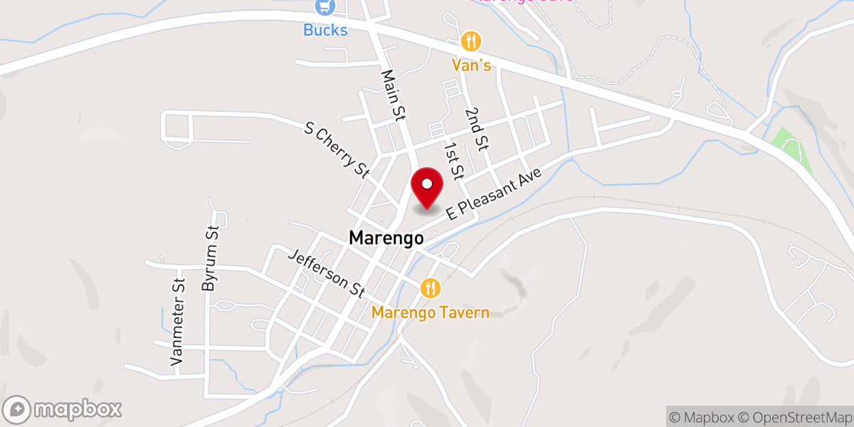 Map showing location of Marengo Wesleyan Church
