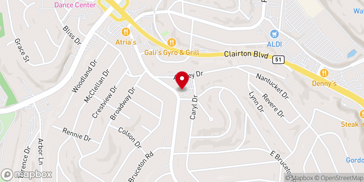 Map showing location of Pleasant Hills Church