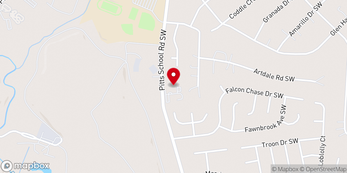Map showing location of Thrive Worship Center