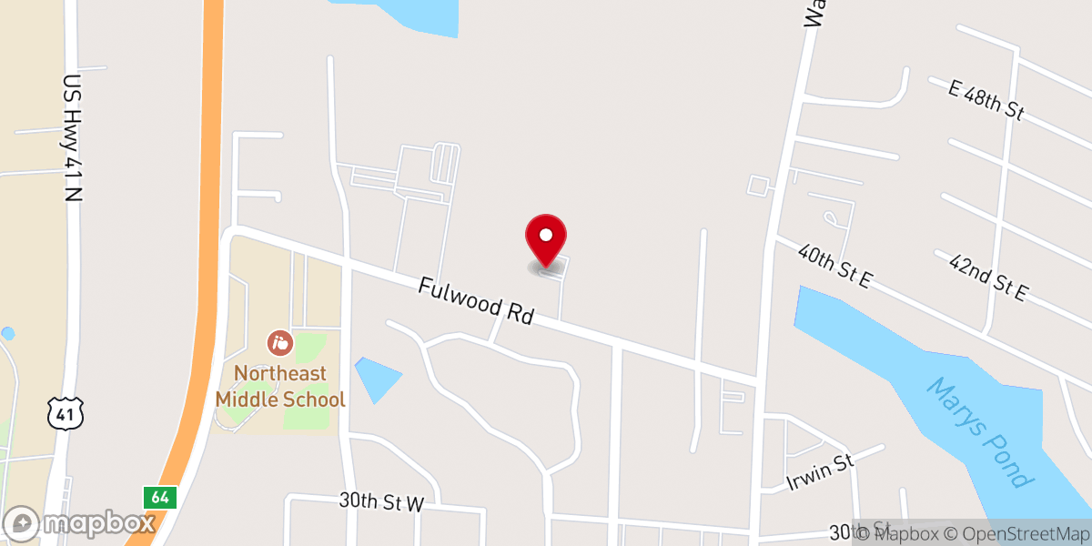 Map showing location of New Life Presbyterian Church