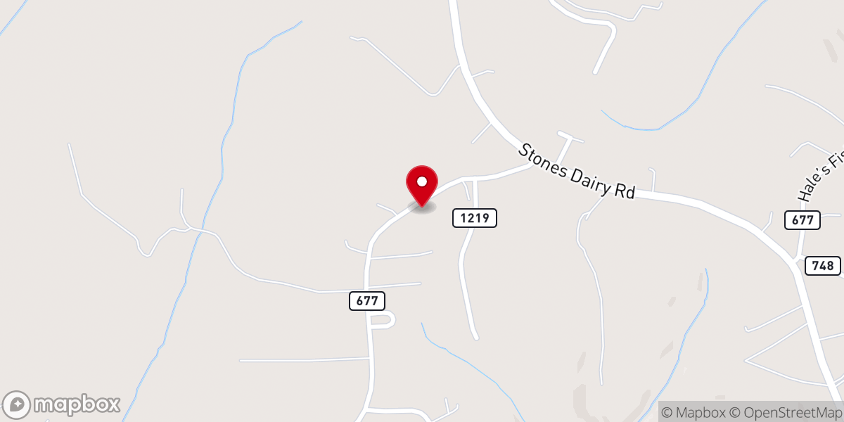 Map showing location of Iglesia Cristina Pentecostés Casa de Oración, Bassett, Virginia