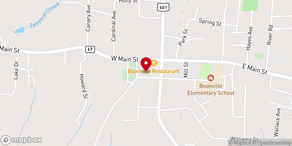 Map showing location of Yadkin Valley Head Start