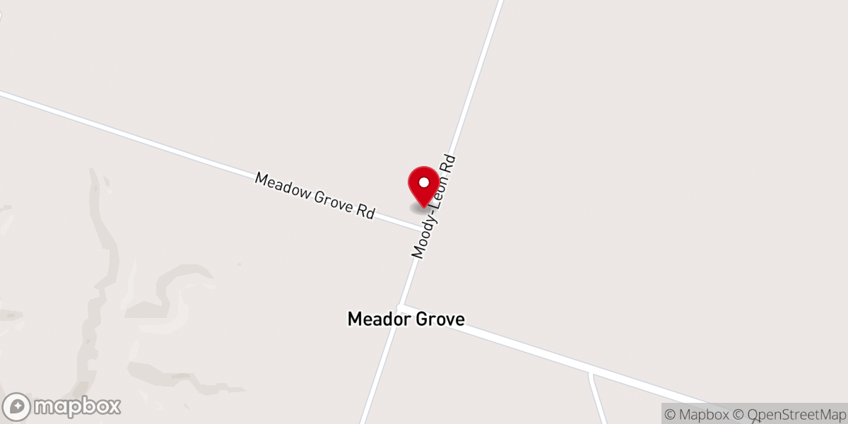 Map showing location of Moody-Leon United Methodist Church