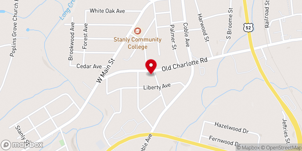 Map showing location of Immanuel Baptist Church