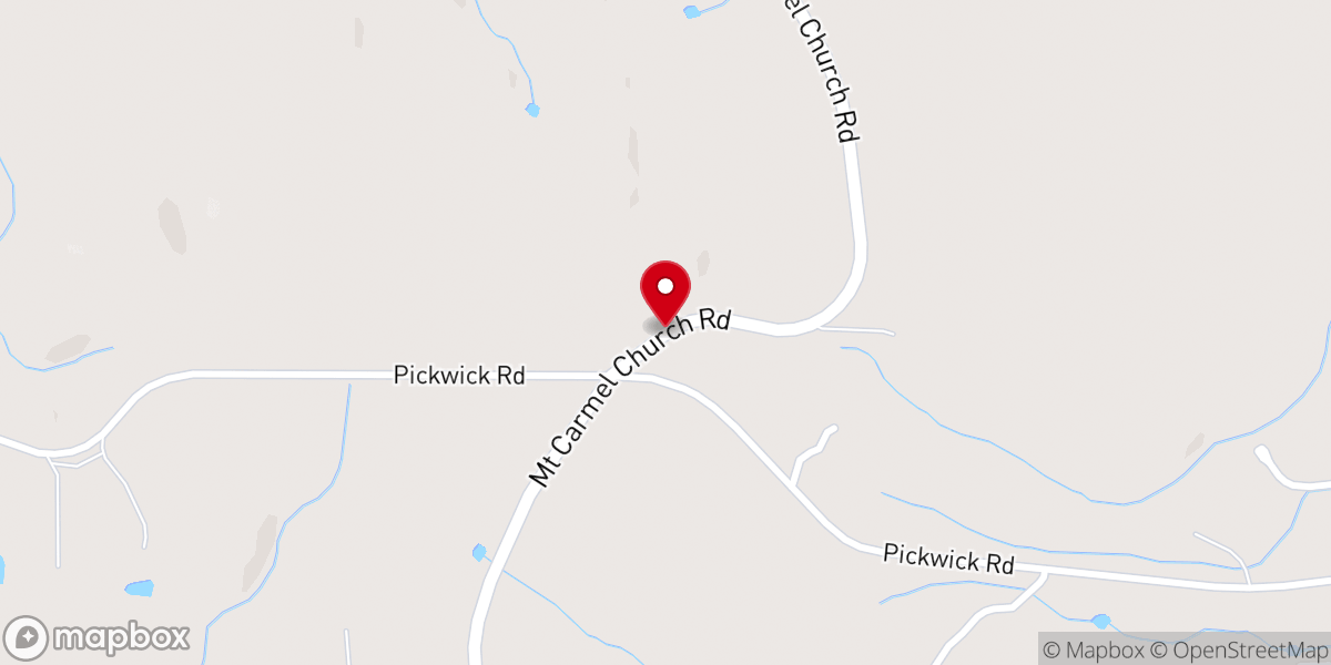 Map showing location of Mt Carmel Church of God