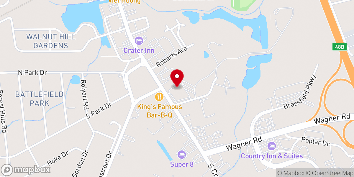 Map showing location of Monumental Baptist Church