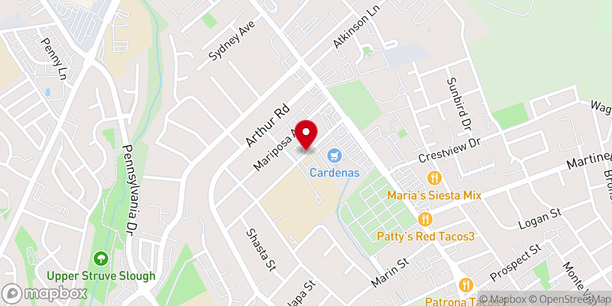 Map showing location of First Evangelical Lutheran Church