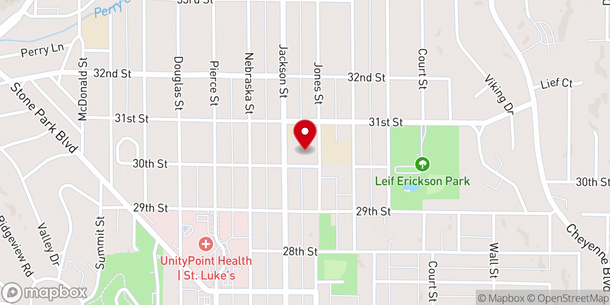 Map showing location of Blessed Sacrament Church