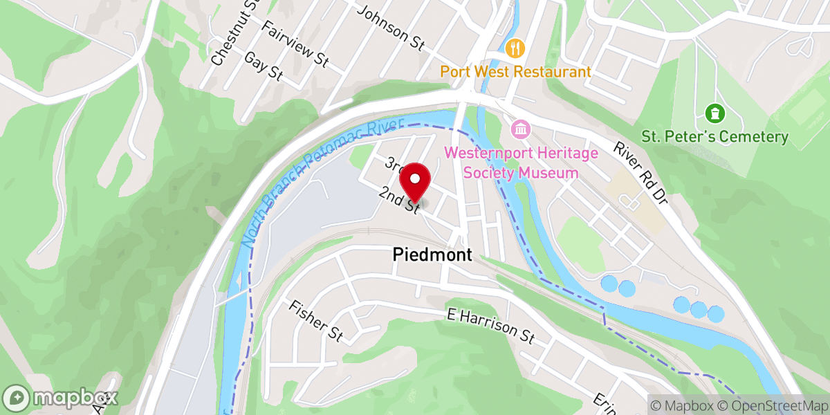 Map showing location of Penecostal Holiness Church
