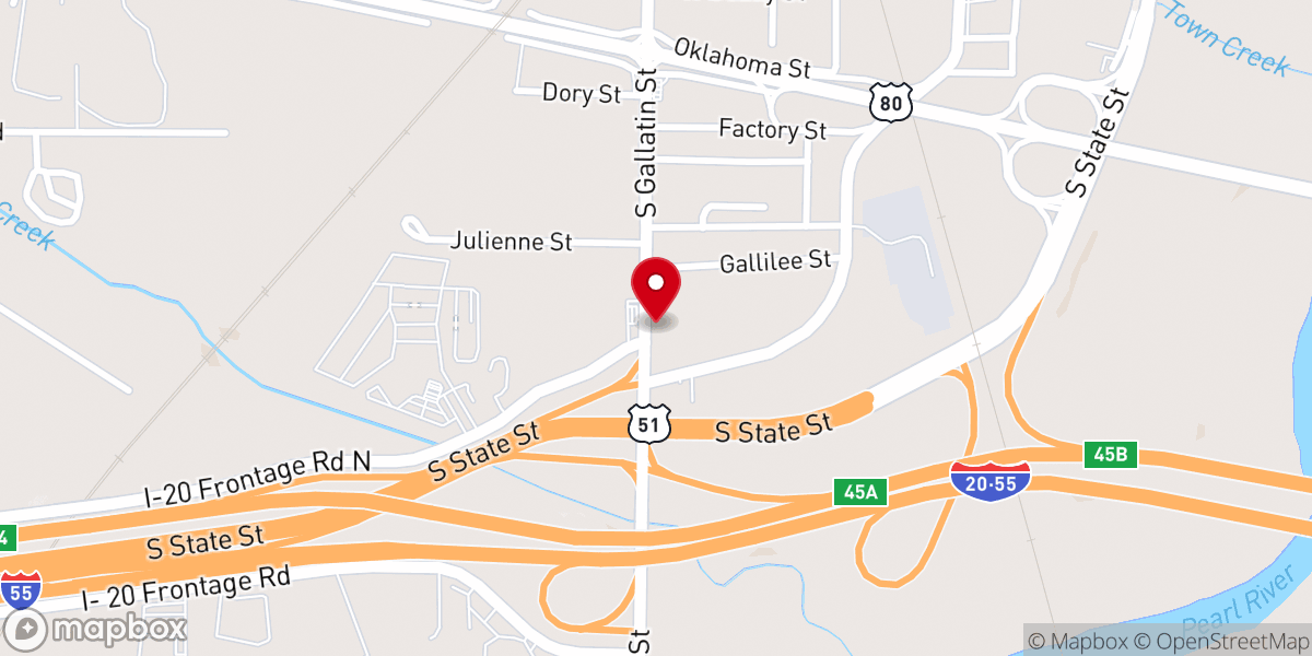 Map showing location of Harmony Life Baptist Church