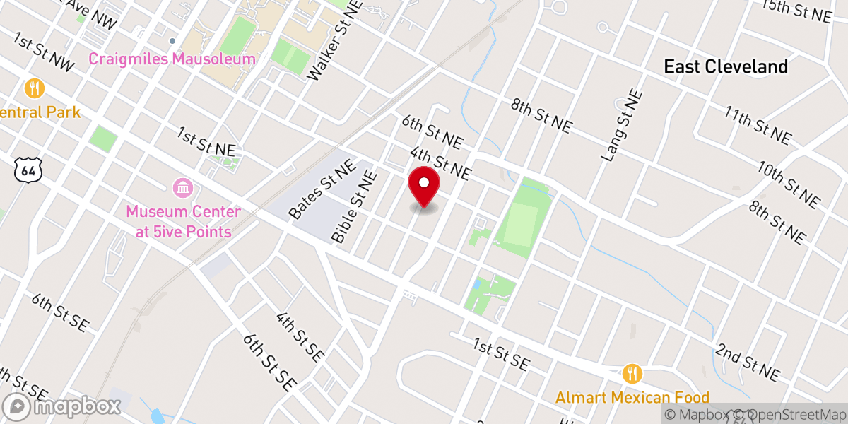 Map showing location of Price Memorial African Methodist Episcopal Zion Church