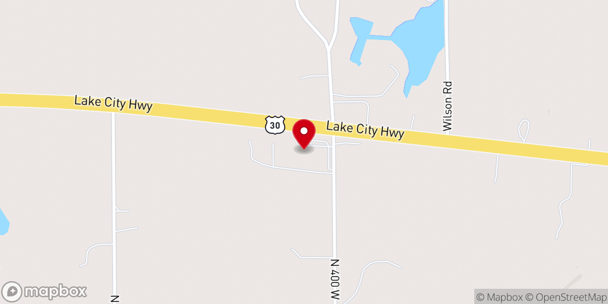 Map showing location of New Hope Wesleyan Church