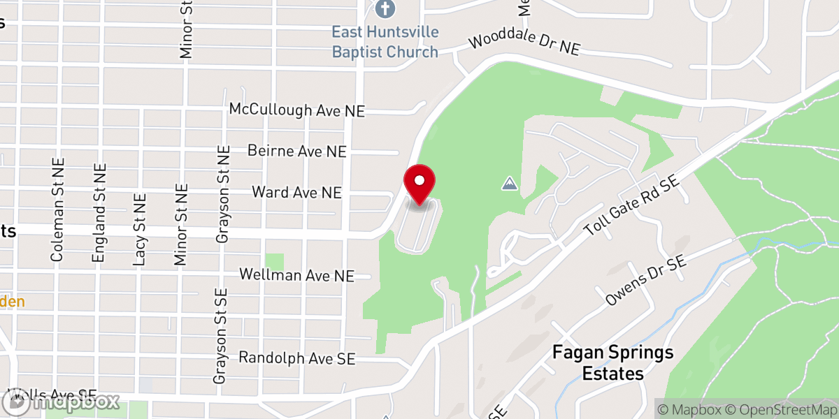 Map showing location of Cedar Acres Church