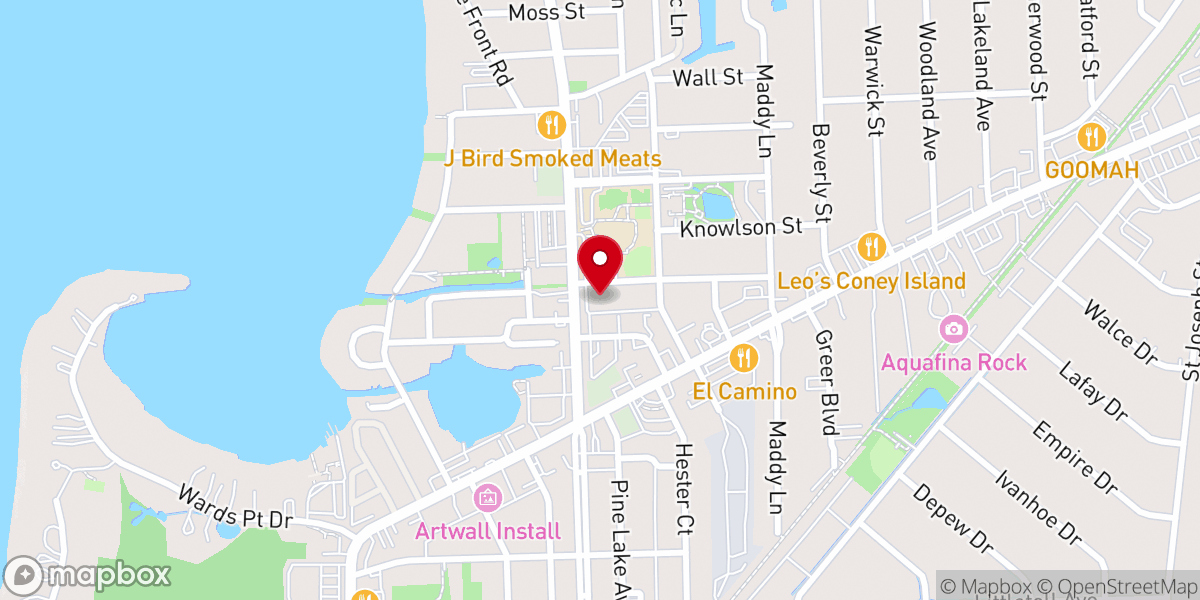 Map showing location of Lakes Area Christian Life Center
