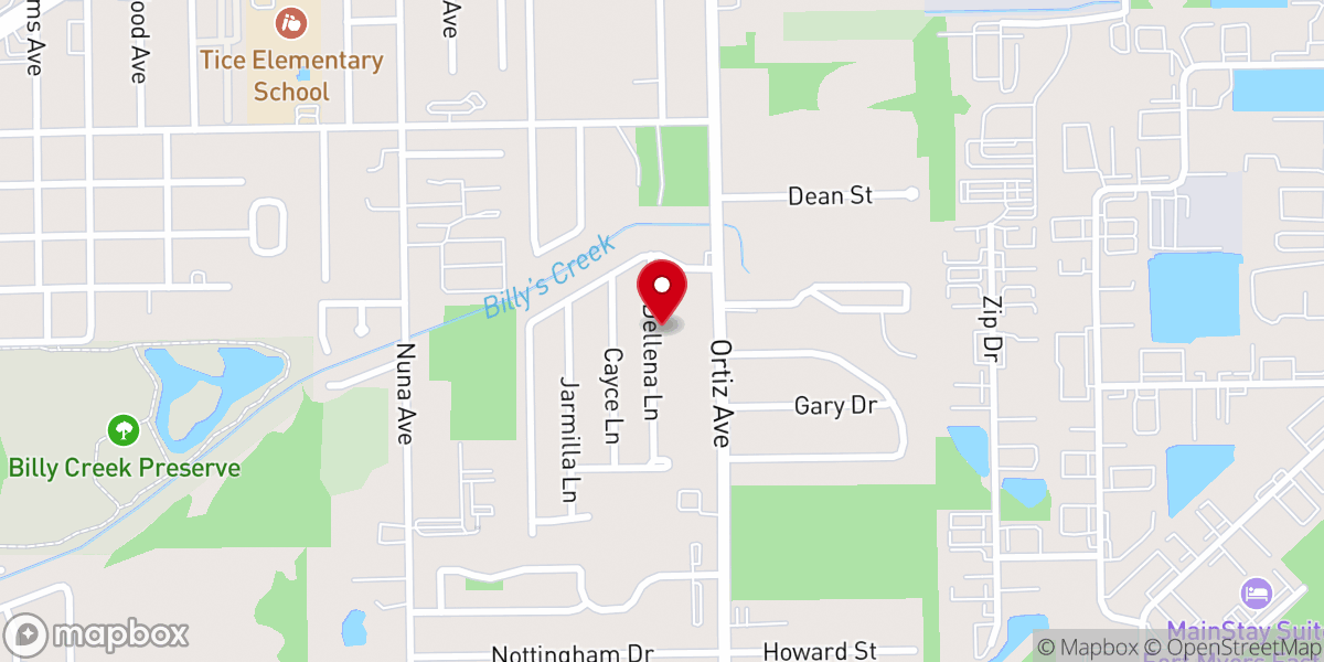 Map showing location of Blood Bought Church of God Inc