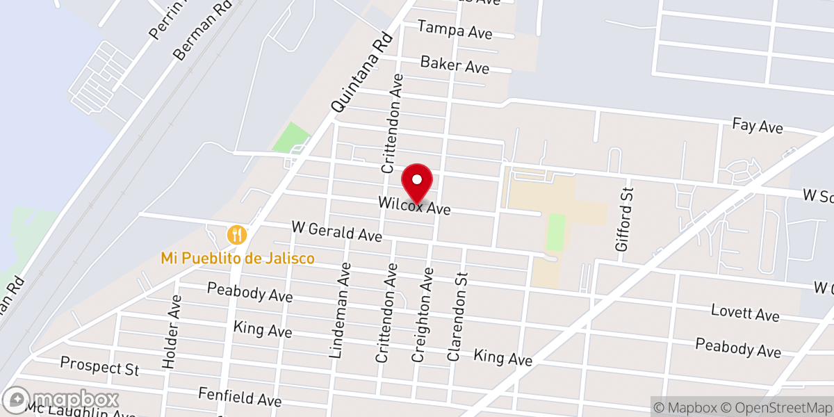 Map showing location of Templo Amor y Gracia