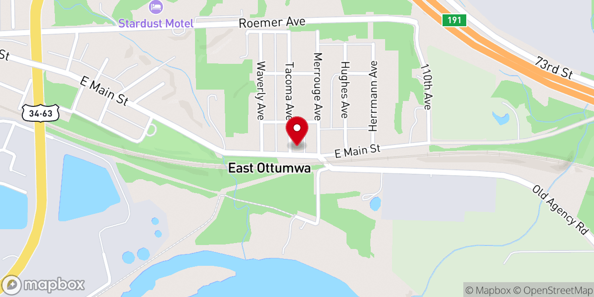Map showing location of East End Pentecostal Church
