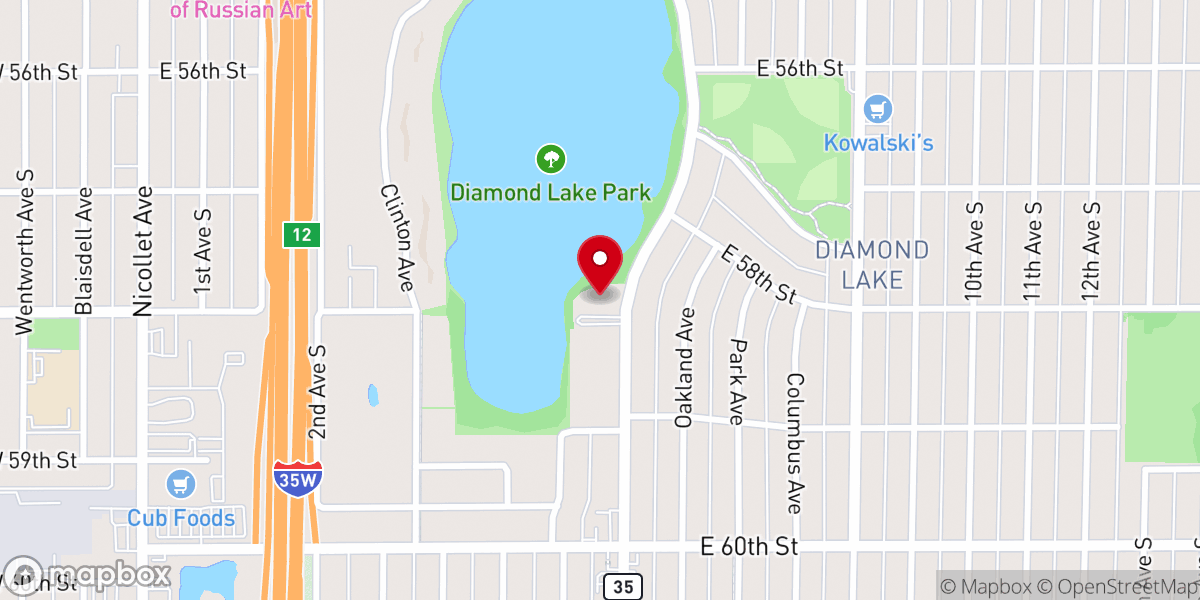 Map showing location of Diamond Lake Lutheran Church
