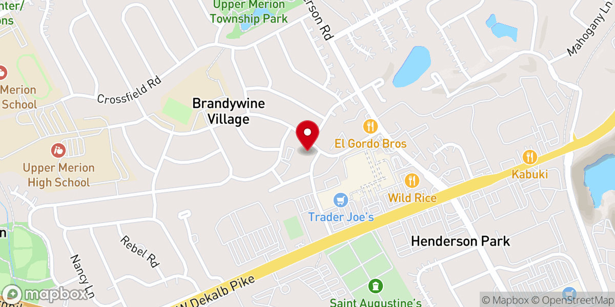 Map showing location of Valley Forge Presbyterian Church