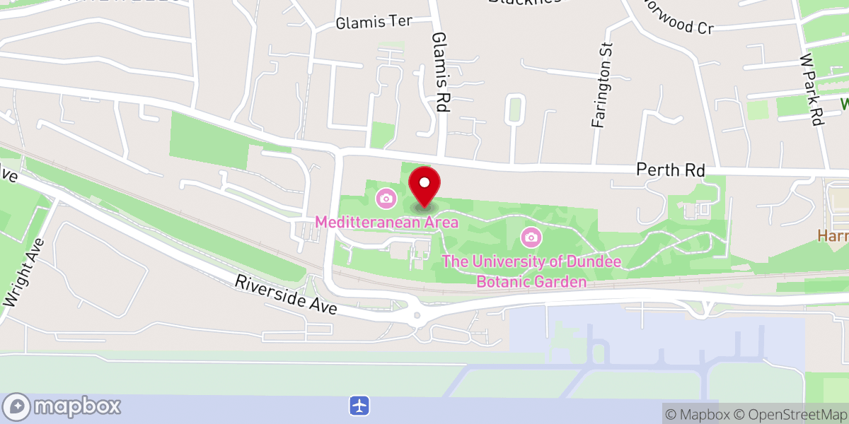 Map showing location of University of Dundee Botanic Garden