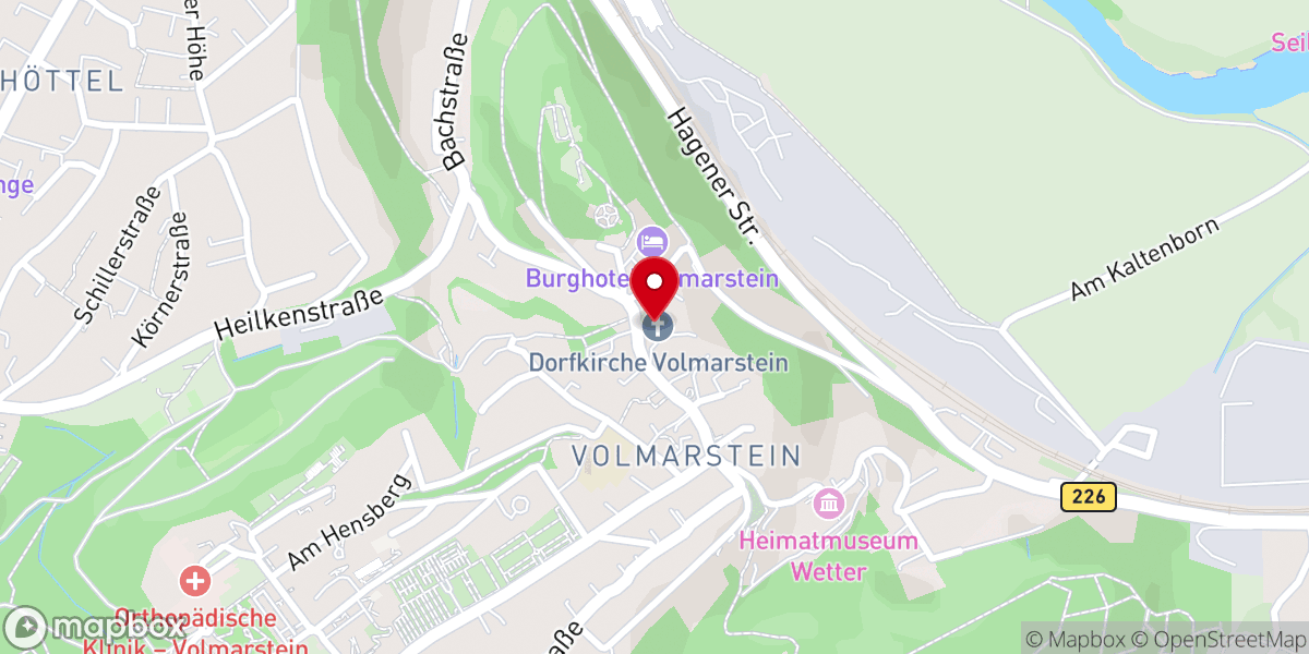 Map showing location of Evangelische Kirche Volmarstein