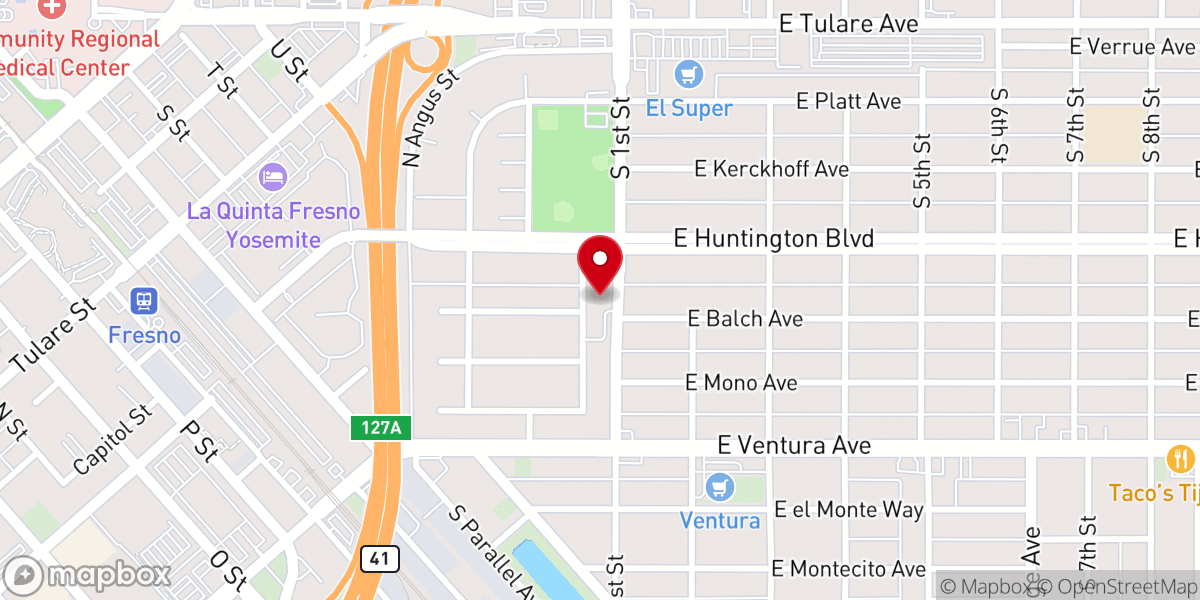 Map showing location of First Armenian Presbyterian Church