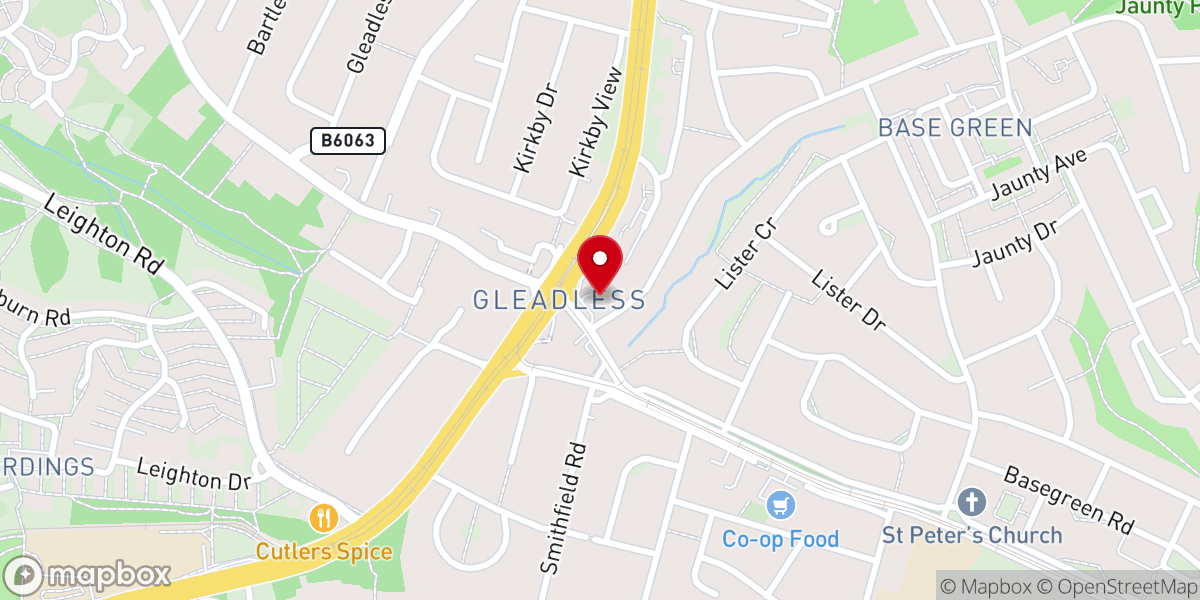 Map showing location of Gleadless Methodist Church