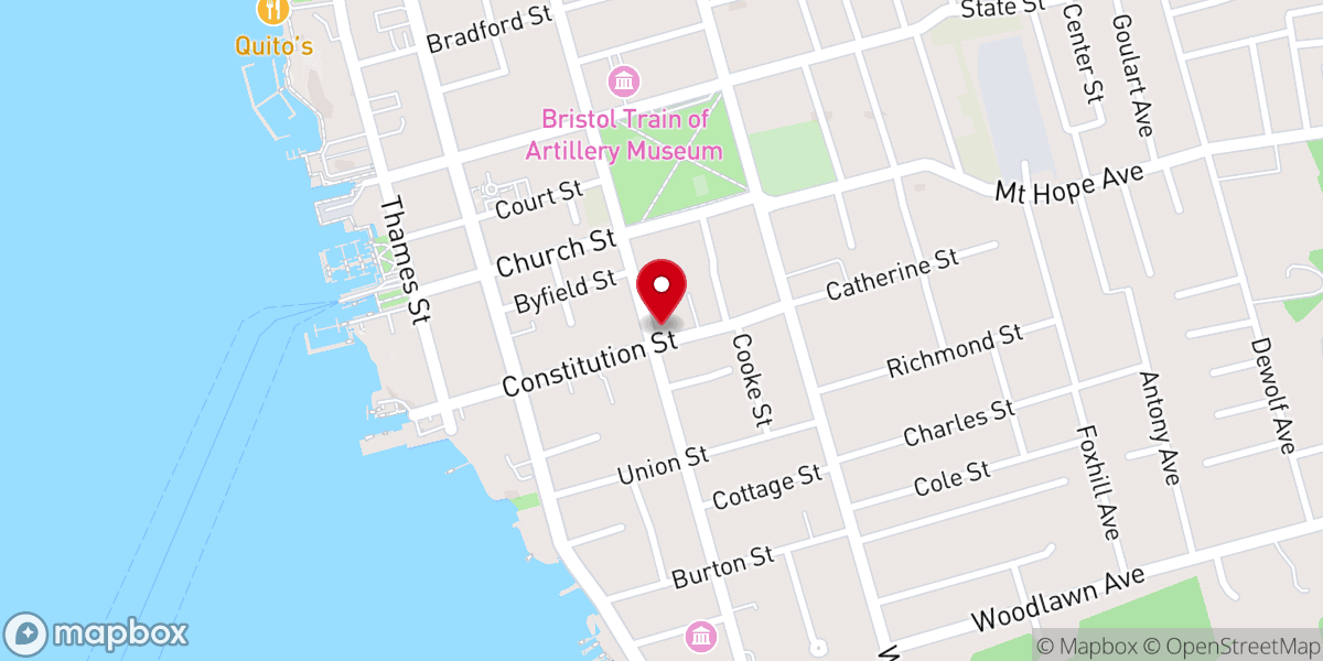 Map showing location of Grand Lodge of Rhode Island