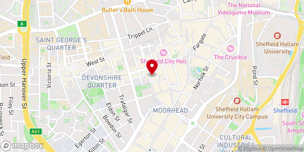 Map showing location of St. Matthew’s Church : Sheffield