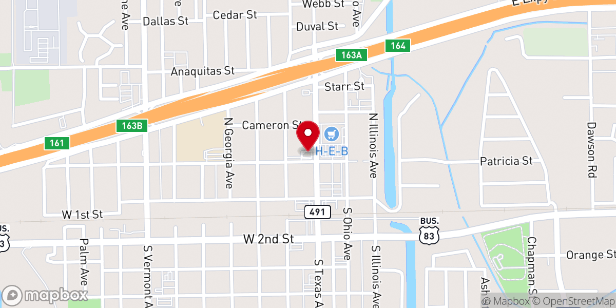 Map showing location of McDonald's