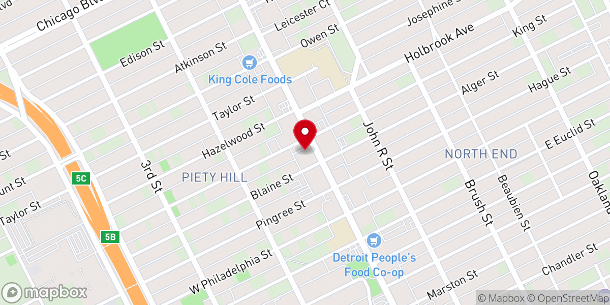 Map showing location of Saint John's Christian Methodist Episcopal Church