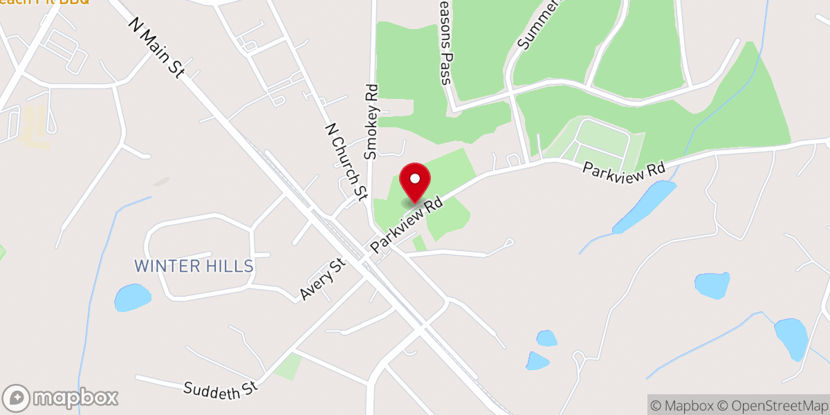 Map showing location of Pittard Park