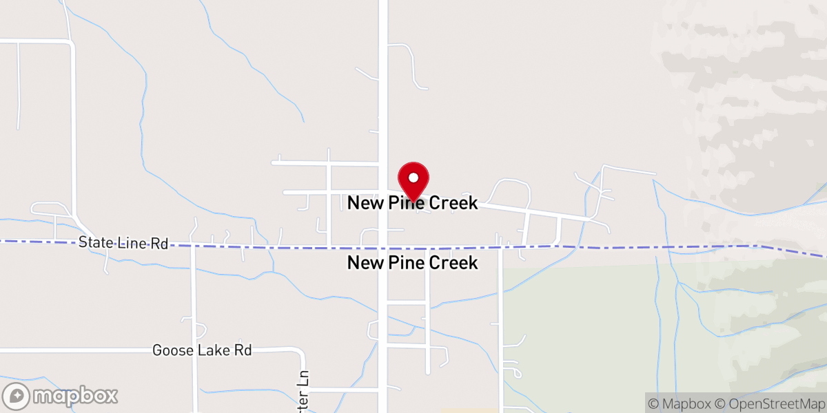 Map showing location of New Pine Creek Church