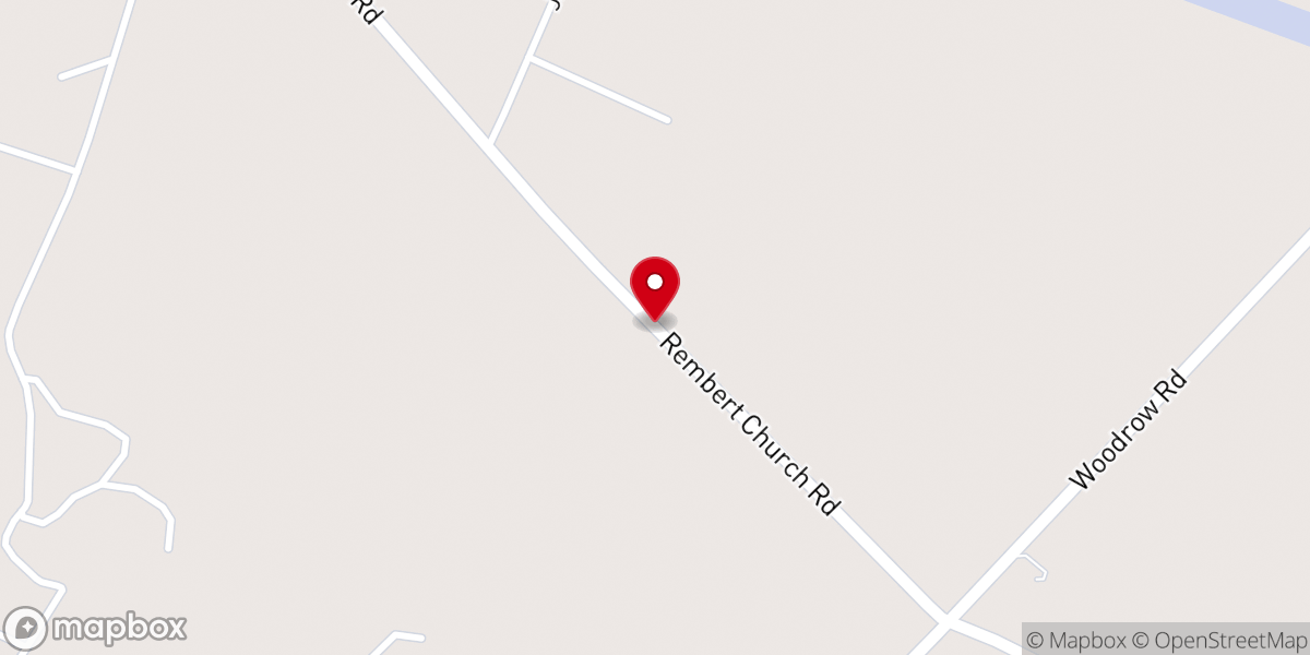 Map showing location of Rembert Church