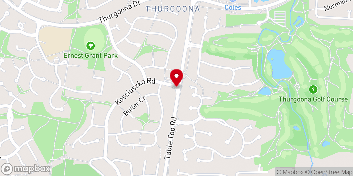 Map showing location of Thurgoona Presbyterian Church