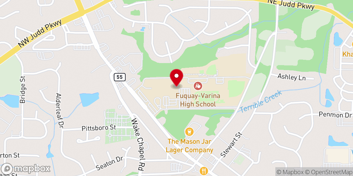 Map showing location of The Summit Church - Fuquay-Varina Campus