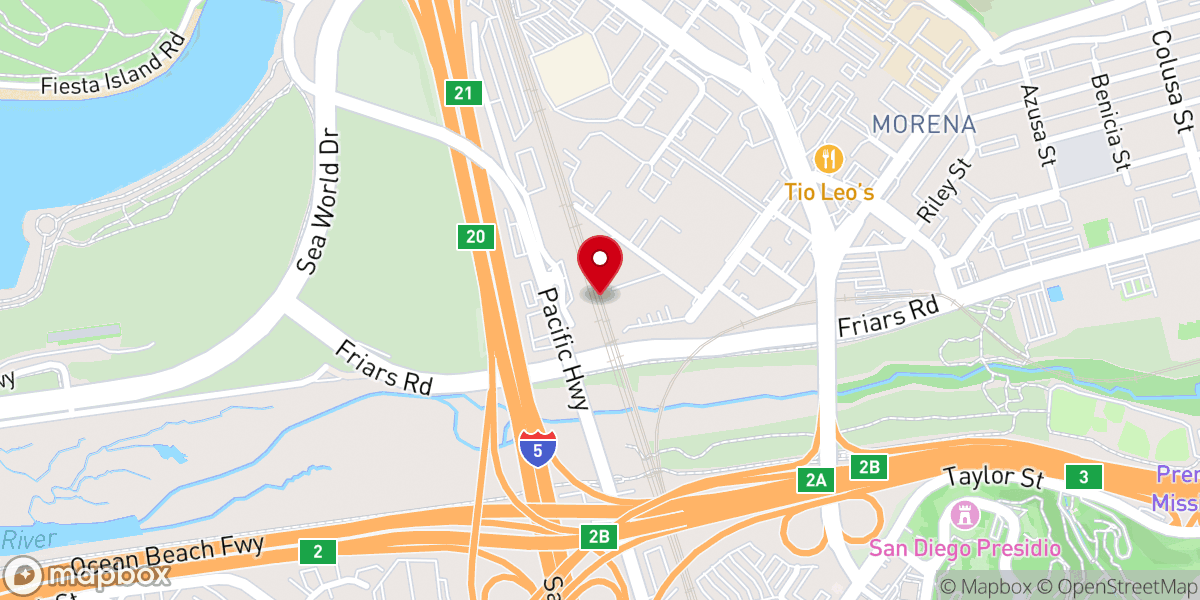 Map showing location of San Diego United Baptist Church