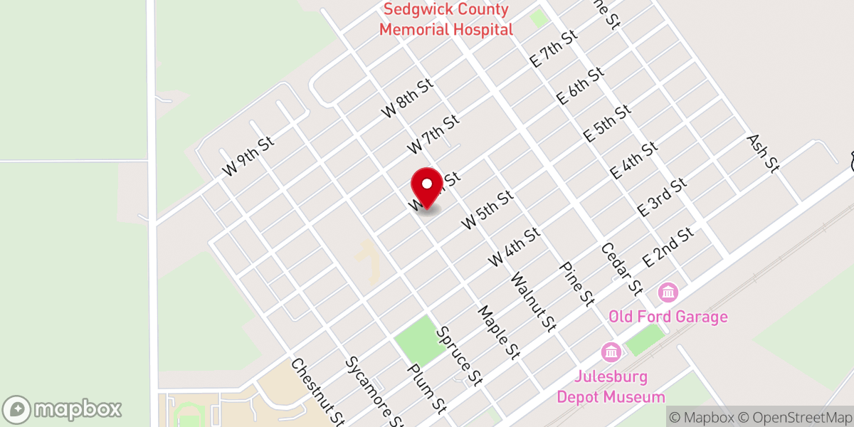 Map showing location of United Methodist Church