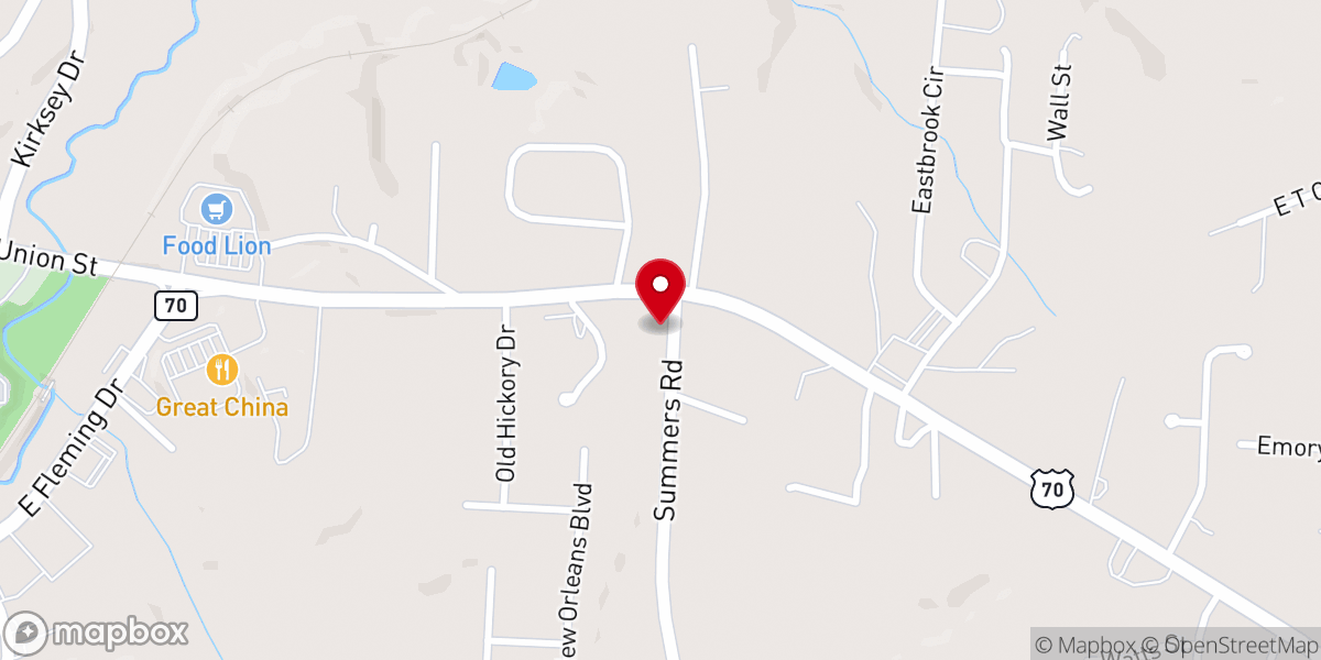 Map showing location of Pleasant View Baptist Church