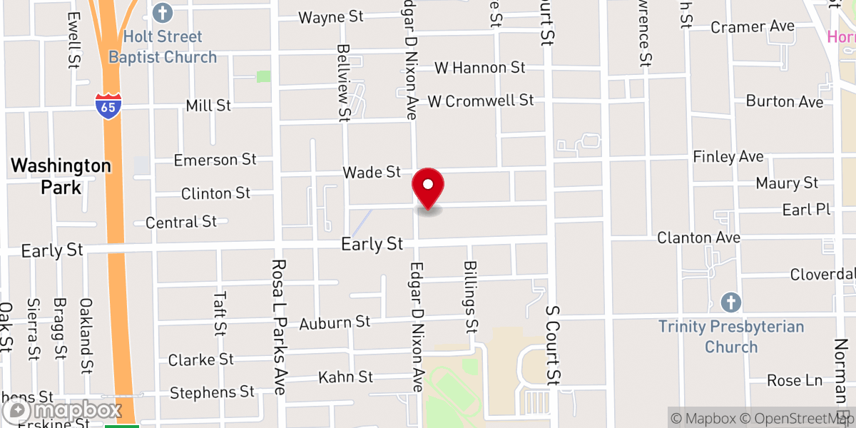 Map showing location of Morning Pilgrim Baptist Church