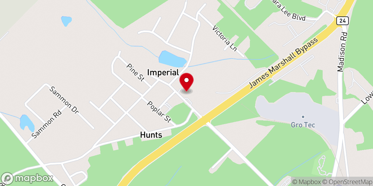 Map showing location of Marshall Memorial Baptist Church