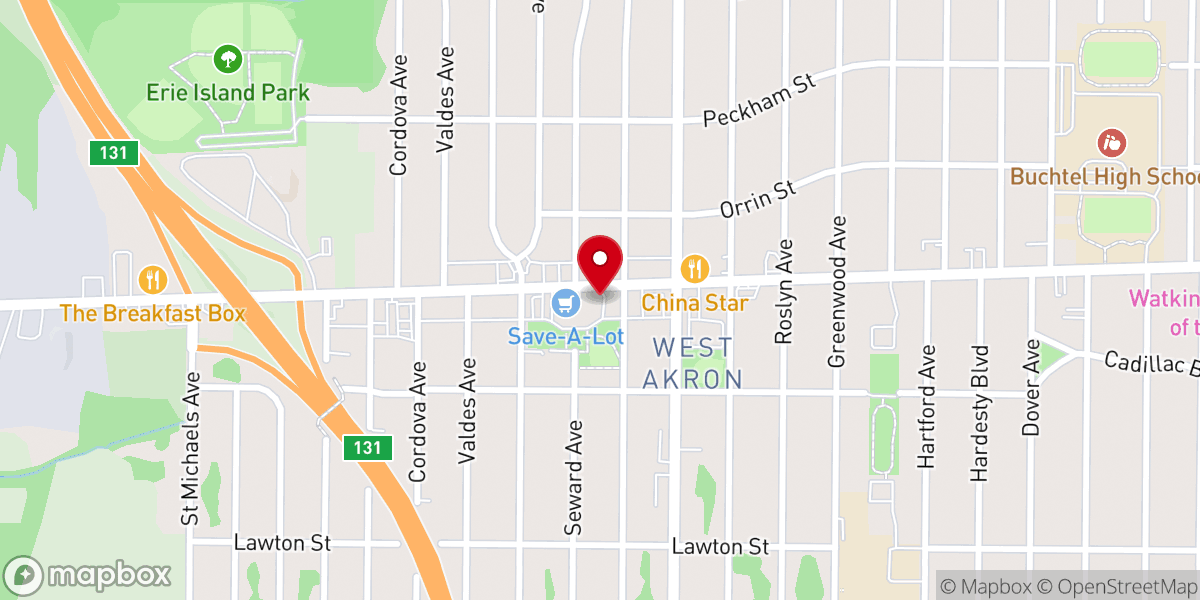 Map showing location of Chapel of Grace Christian Center
