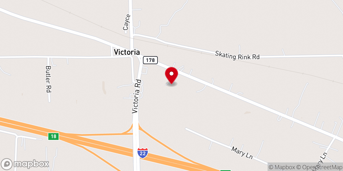 Map showing location of Victoria First Southern Baptist Church