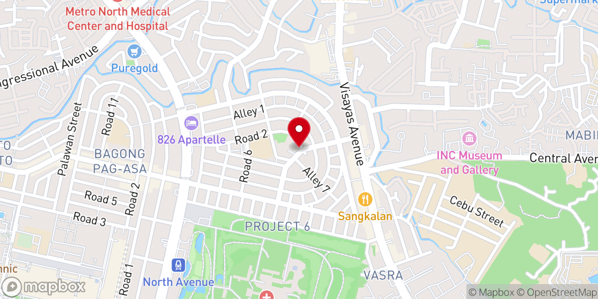 Map showing location of Our Lady of Mount Carmel Parish - Project 6 (Diocese of Cubao)