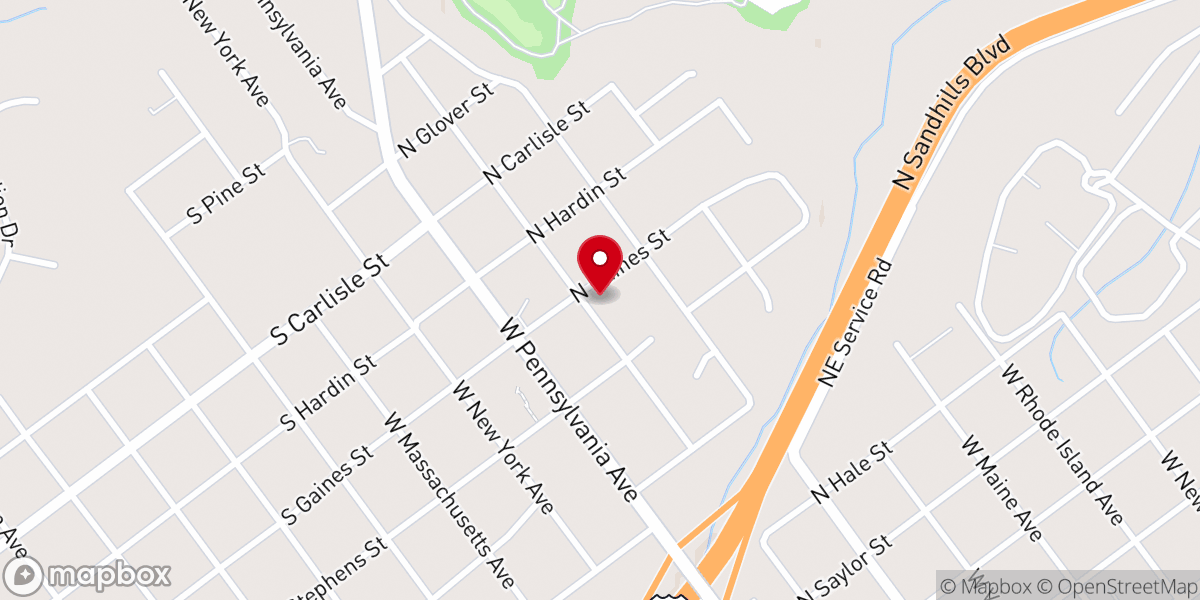 Map showing location of St. James Lutheran Church