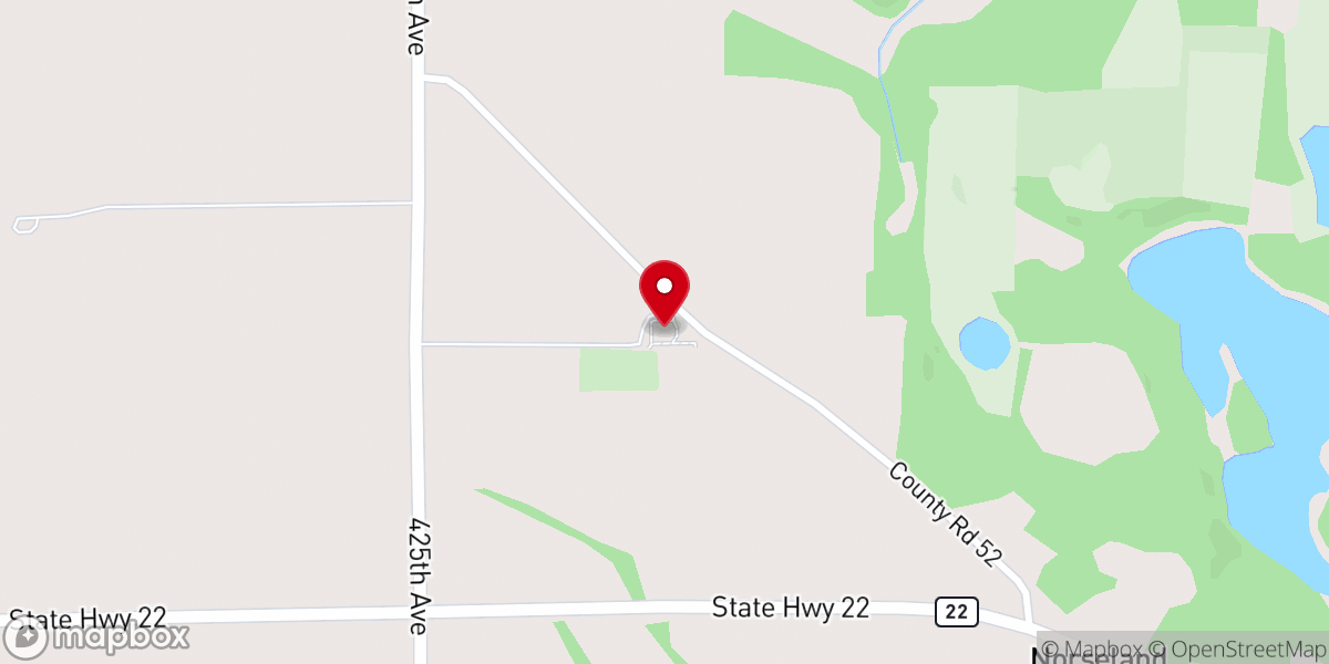 Map showing location of Scandian Grove Lutheran Church