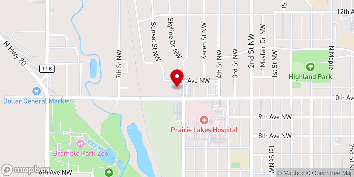 Map showing location of Holy Name Catholic Church
