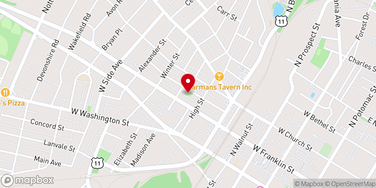 Map showing location of Salvation Army Chapel