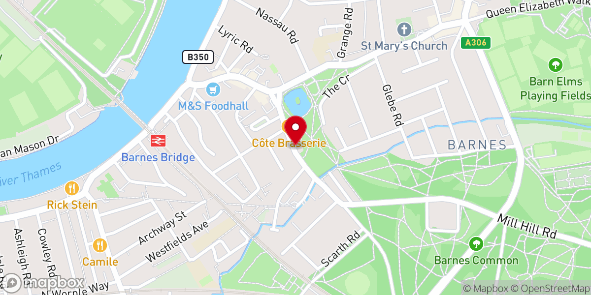 Map showing location of Barnes Methodist Church